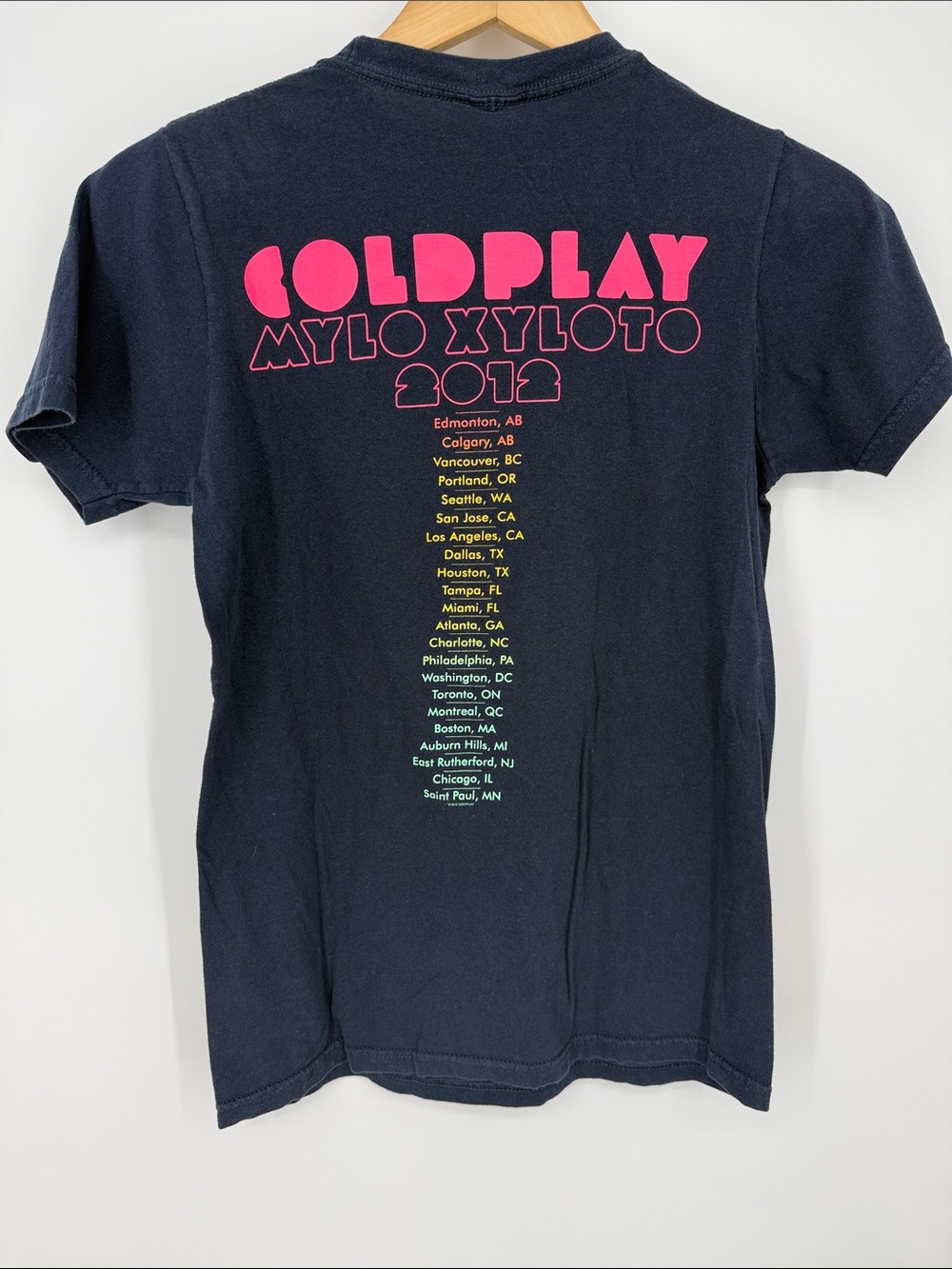 Coldplay 2012 Concert Black T-Shirt Size Small - Picture 3 of 5